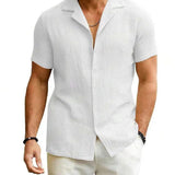 Men's Daily Casual Short Sleeve Cardigan Shirt Men's