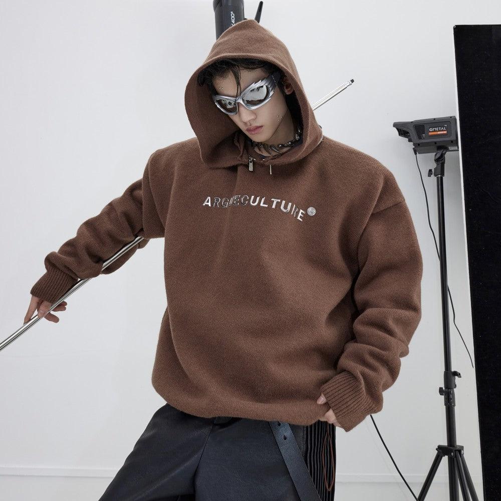 Men's Deconstructed Zip-Up Knit Hoodie