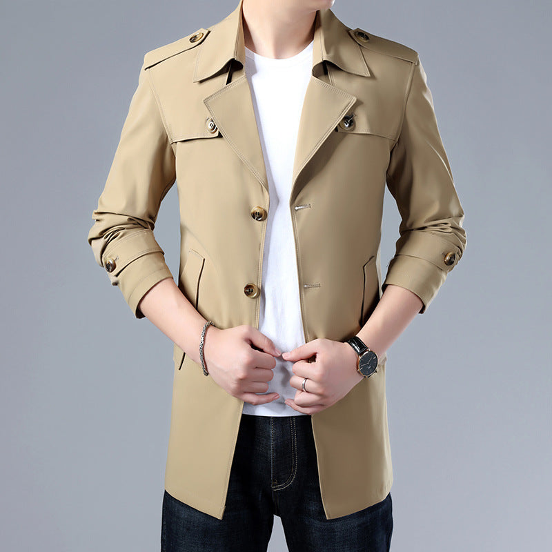 Spring And Autumn Men's Trench Coat - WOMONA.COM