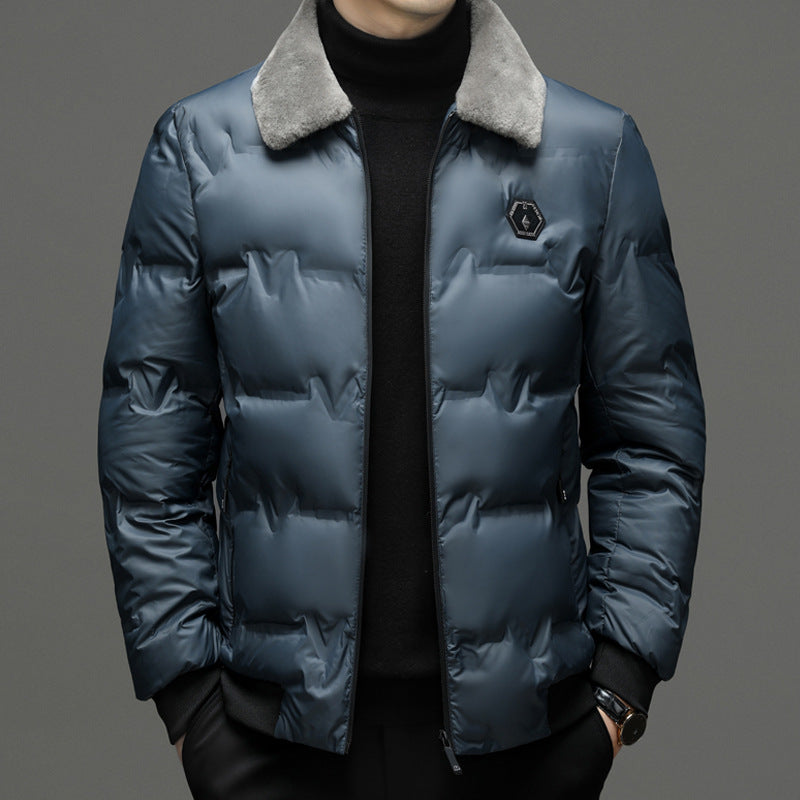 Fur Collar Coat Men's Casual Jacket - WOMONA.COM