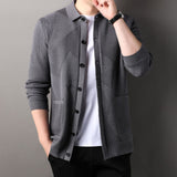 Men's Knitting Sweater Cardigan Lapel Fashion - WOMONA.COM