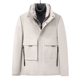 Men's Down Jacket Solid Color Stand Collar Coat