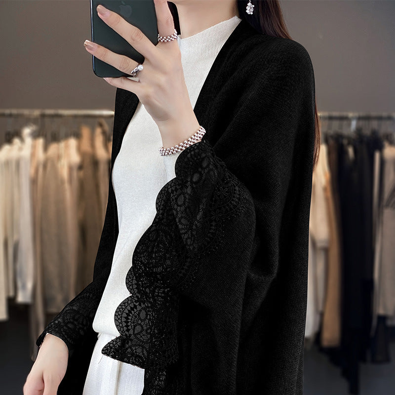 Women's Wool-Blend Sweater Shawl Cardigan – alternate product view 7