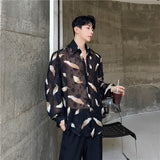 Jacquard Micro Perspective Long Sleeve Shirt - WOMONA.COM