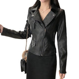 Small Leather Jacket Women's Short Korean Version - WOMONA.COM