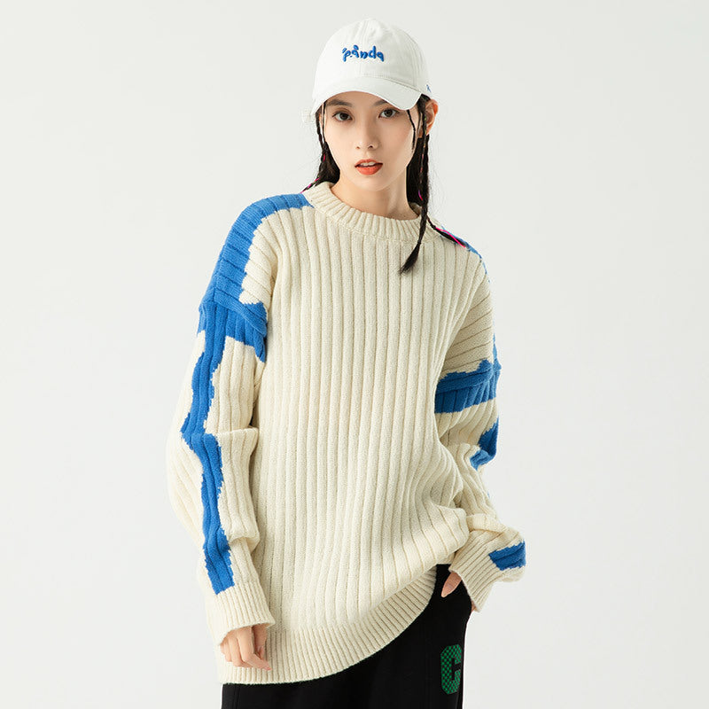 Simple Loose Harajuku Vintage Sweater Base Knitting - WOMONA.COM