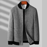 Thickening Stand Collar Zipper Woolen Jacket - WOMONA.COM