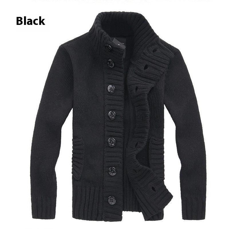 Winter Pirate Buckle Stand Collar Men's Sweater - WOMONA.COM