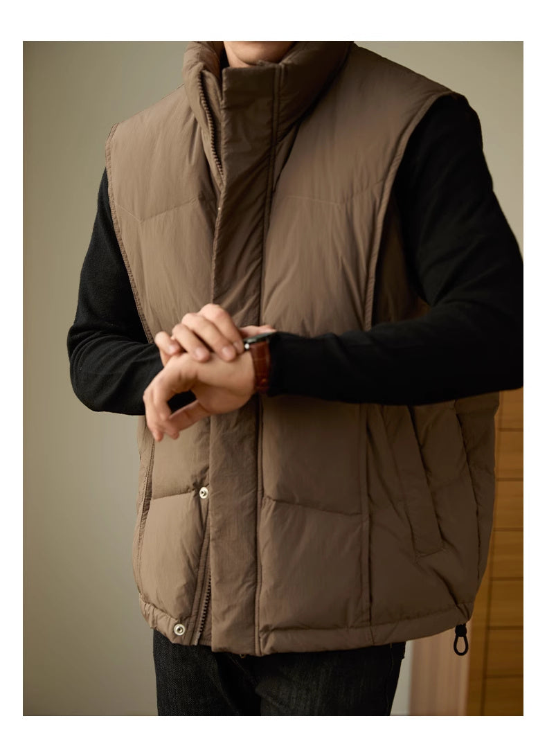 Chaqueta informal de negocios para hombre, gruesa y cálida, con cuello alto