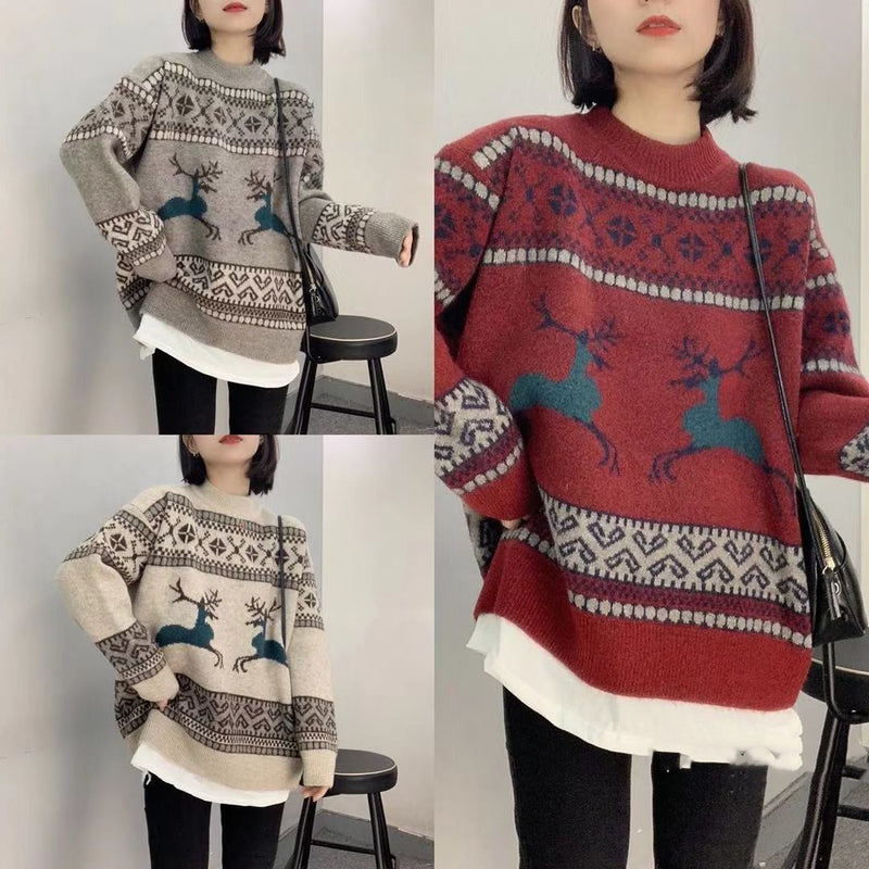 Fashion Sheep Wool Knitted Sweater - WOMONA.COM