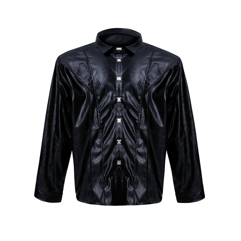 Design Sense Padded Shoulder Long Sleeve Shirt Advanced Leather