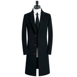 Men's Medium Long Woolen Coat - WOMONA.COM