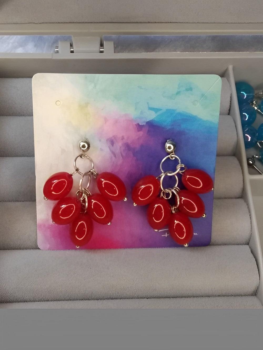 Candy-Colour Crystal Short Earrings