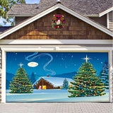 Christmas Background Hanging Cloth Garage Door Patch Holiday Party