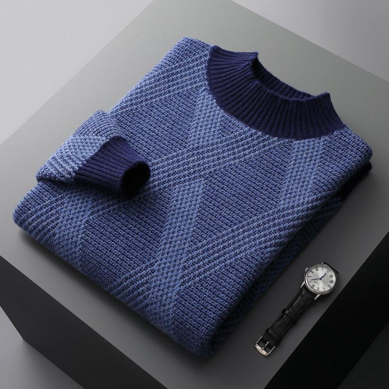Half Turtleneck Thickened Matting Woven Sweater - WOMONA.COM