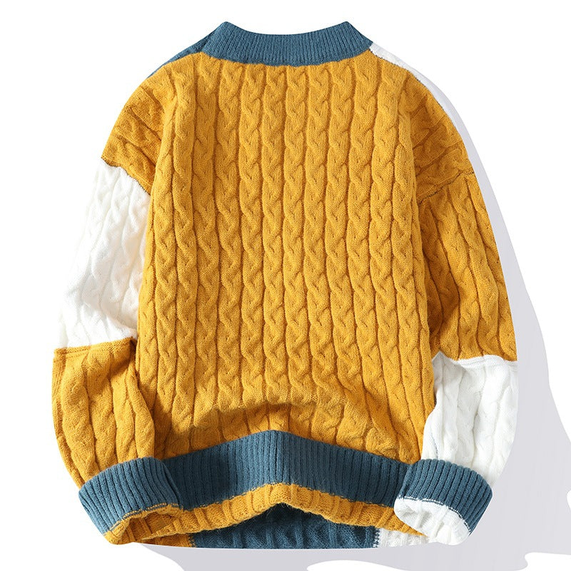 Men's Crew Neck Pullover Sweater - WOMONA.COM