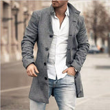 Stand Collar Mid-length Pocket Casual Coat - WOMONA.COM