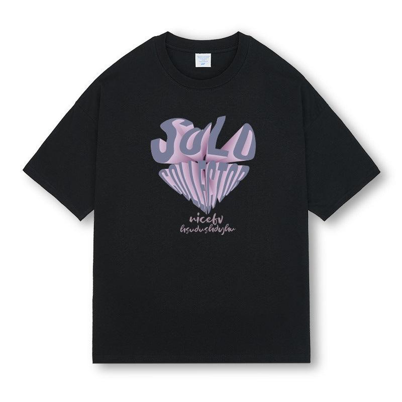Letter Print Teen Short Sleeve T-shirt For Men - WOMONA.COM