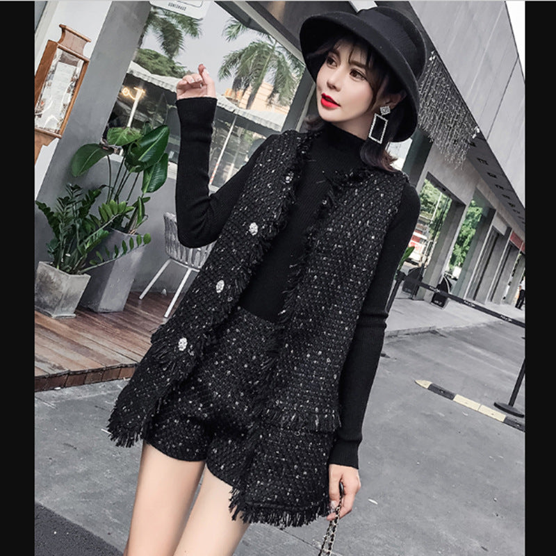 Small Fragrant Milk Fringed Tweed Suit Women's Self-cultivation - WOMONA.COM