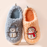 Cute Snowman Slippers Winter Indoor