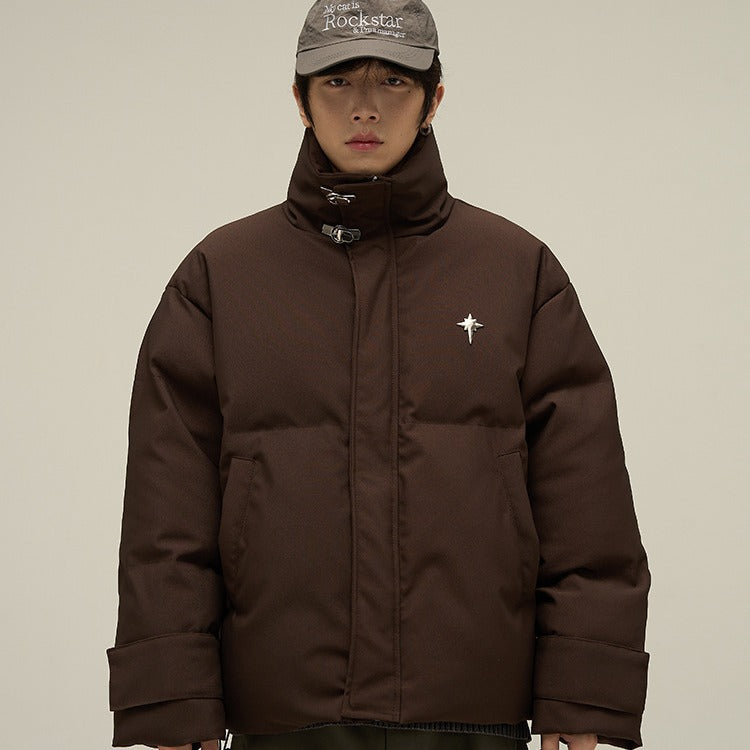 Men's Relaxed Stand-Collar Padded Jacket - product view 1