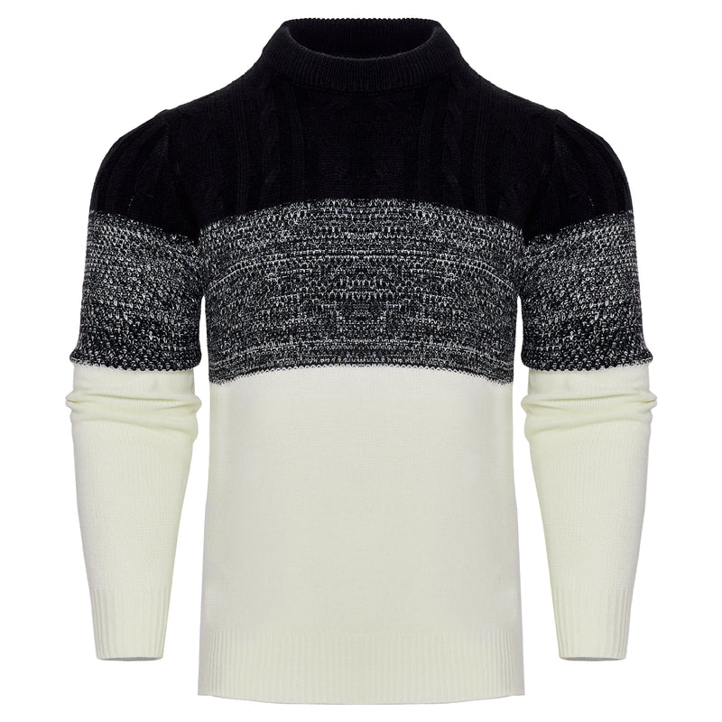 Men's Casual Cable Knit Pullover Sweater - WOMONA.COM