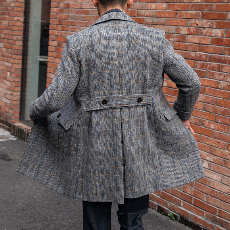 Retro High-quality Wool Plaid Polo Coat - WOMONA.COM