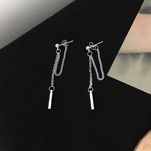 Female Chain Tassel Earrings - WOMONA.COM