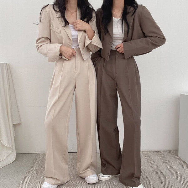 Casual Suit Pants Wide Leg Mopping The Floor - WOMONA.COM