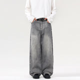 Retro Washed Smoky Gray Jeans Men And Women Loose