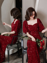 Toast Bridal Red Dresses Women Fishtail - WOMONA.COM