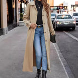 Fashion Casual Gentle Button Long Trench Coat For Women