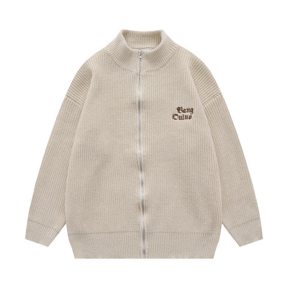 Stand Collar Zipper Cardigan Sweater Men's Clothing - WOMONA.COM