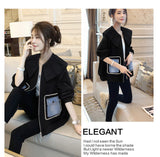 Contrast Patchwork Doll Collar Short Coat - WOMONA.COM