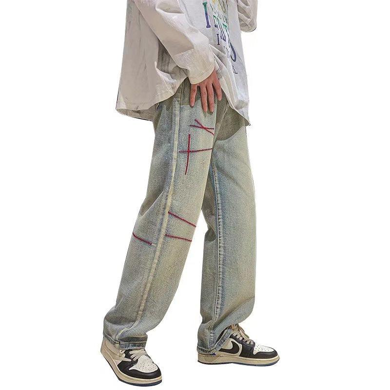 American Loose Straight Jeans For Men - WOMONA.COM
