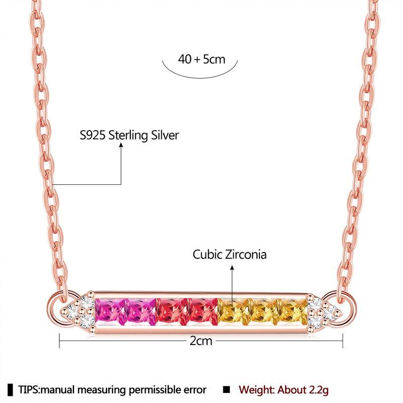 Colorful Zircon Fashion Rainbow Necklace - WOMONA.COM