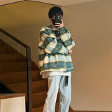 Men's And Women's Loose Shirt Plaid Coat Top - WOMONA.COM