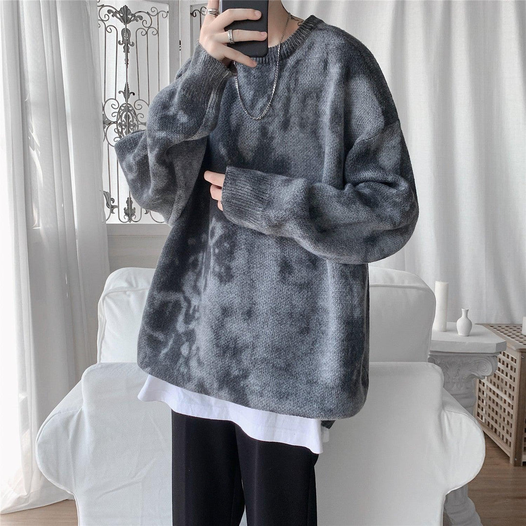 New Tie-dyed Gradient Printing Sweater - WOMONA.COM
