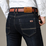 Men's Stretch Slim Straight Business Casual Jeans - WOMONA.COM