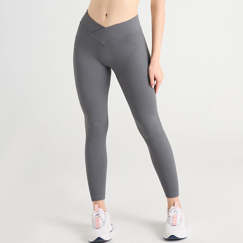 Cross Waist Thread Sports Tights Seamless - WOMONA.COM