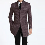 Business Casual Men's Woolen Single Breasted Coat - WOMONA.COM