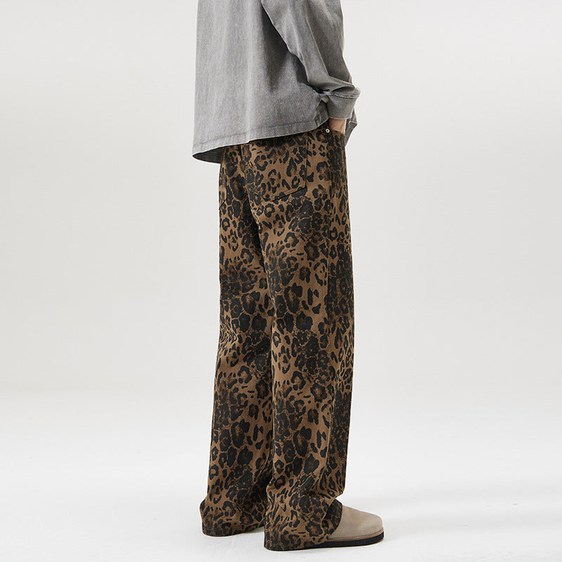 American Vintage Leopard Print Jeans For Men - WOMONA.COM