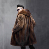 Men's Long Warm Mink Fur Coat - WOMONA.COM