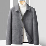 Men's Plush And Thick Woolen Coat - WOMONA.COM