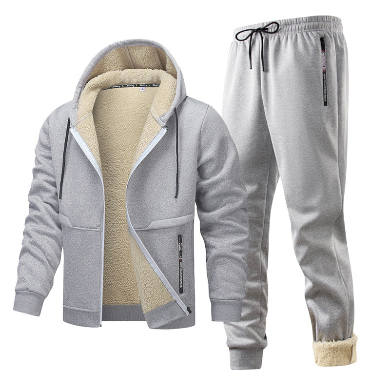 Men's Quilted Fleece-Lined Hooded Jacket