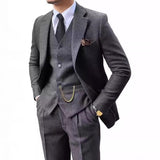 Herringbone Men's Suit Slim Fit