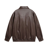 Men's Leather Coat Brand Zipper - WOMONA.COM