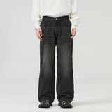 Men And Women Washed-out Vintage Wide-leg Pants - WOMONA.COM