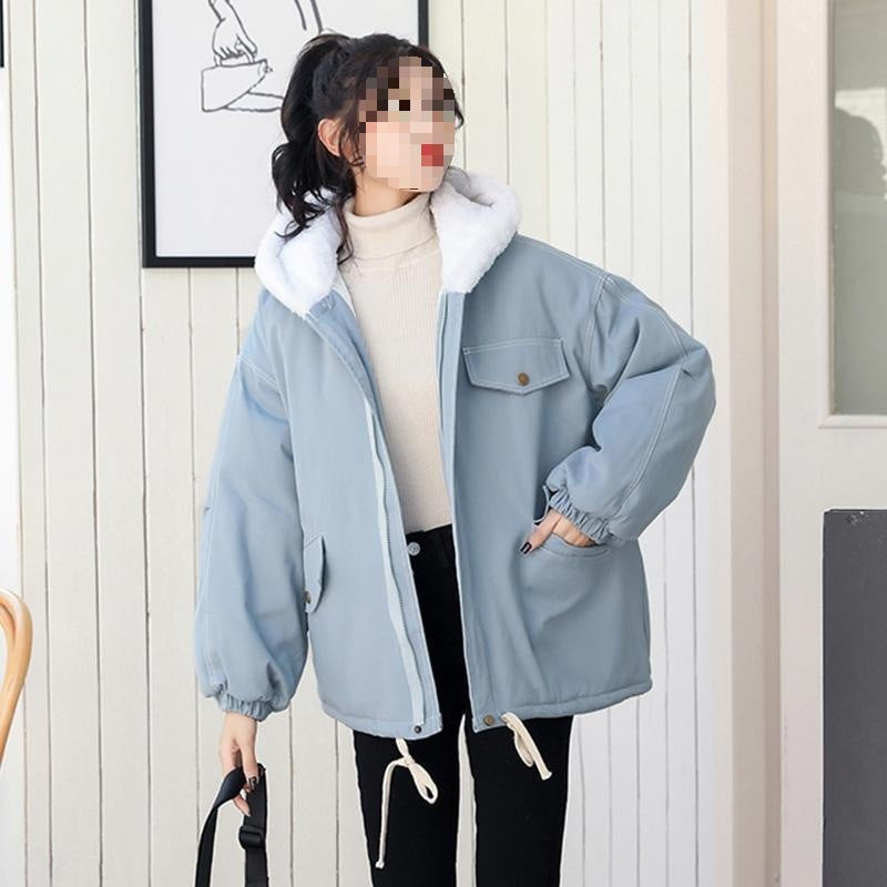 Winter Wear Cotton-padded Fleece-lined Thickened Coat - WOMONA.COM