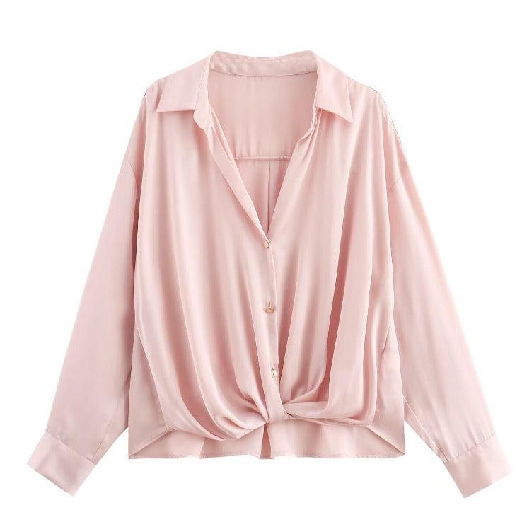 Stylish Temperament Long Sleeves Shirt - WOMONA.COM